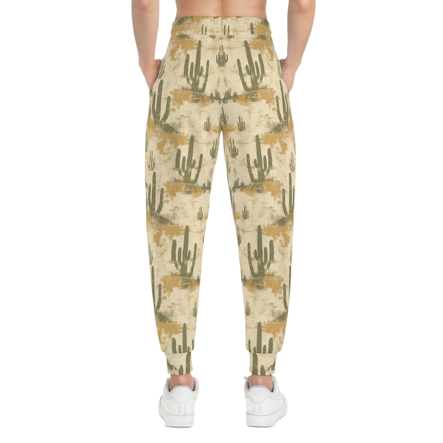 Western Style Joggers with Cactus in the Desert Woman Back