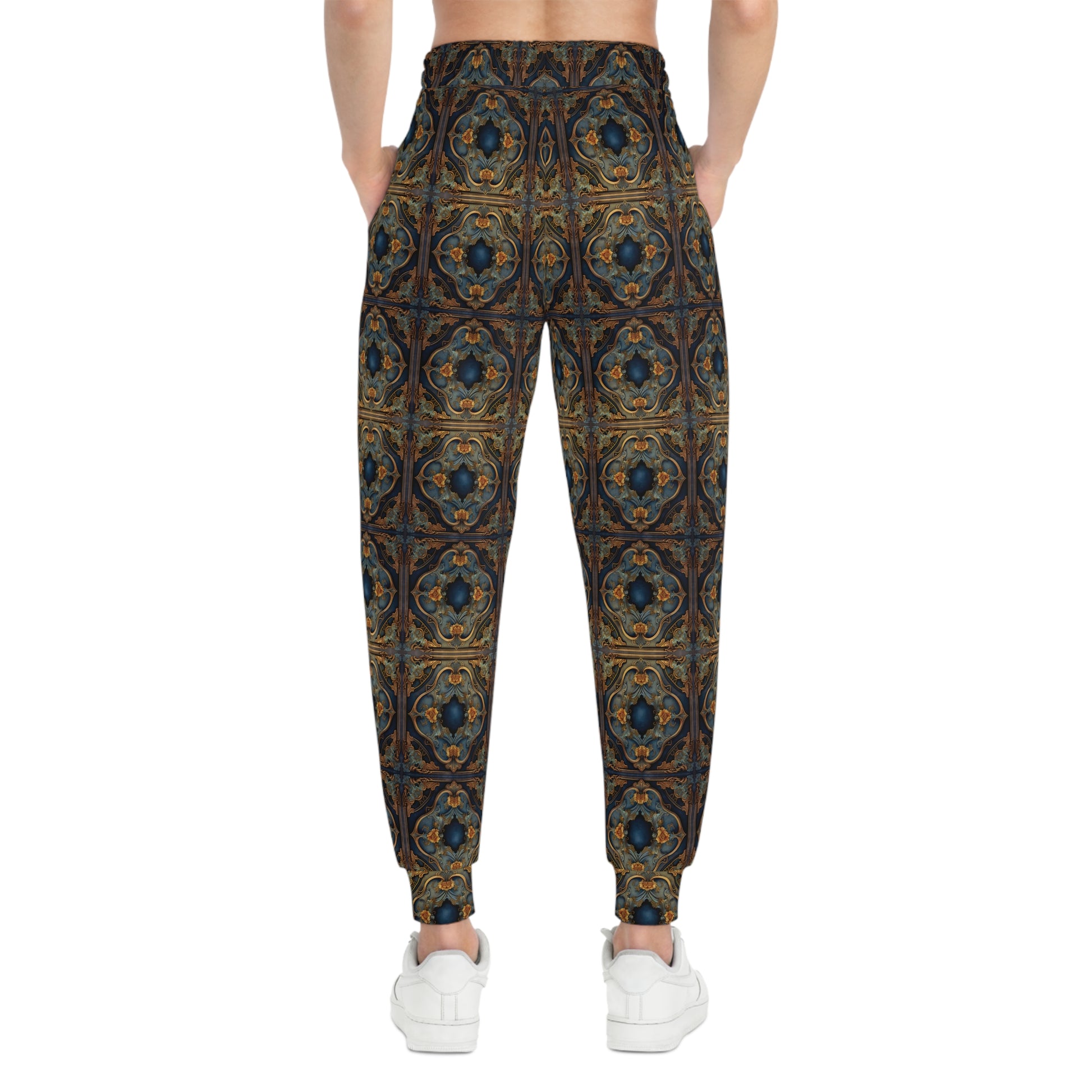 Victorian Style Joggers with Elegant Decorative Design Woman Back