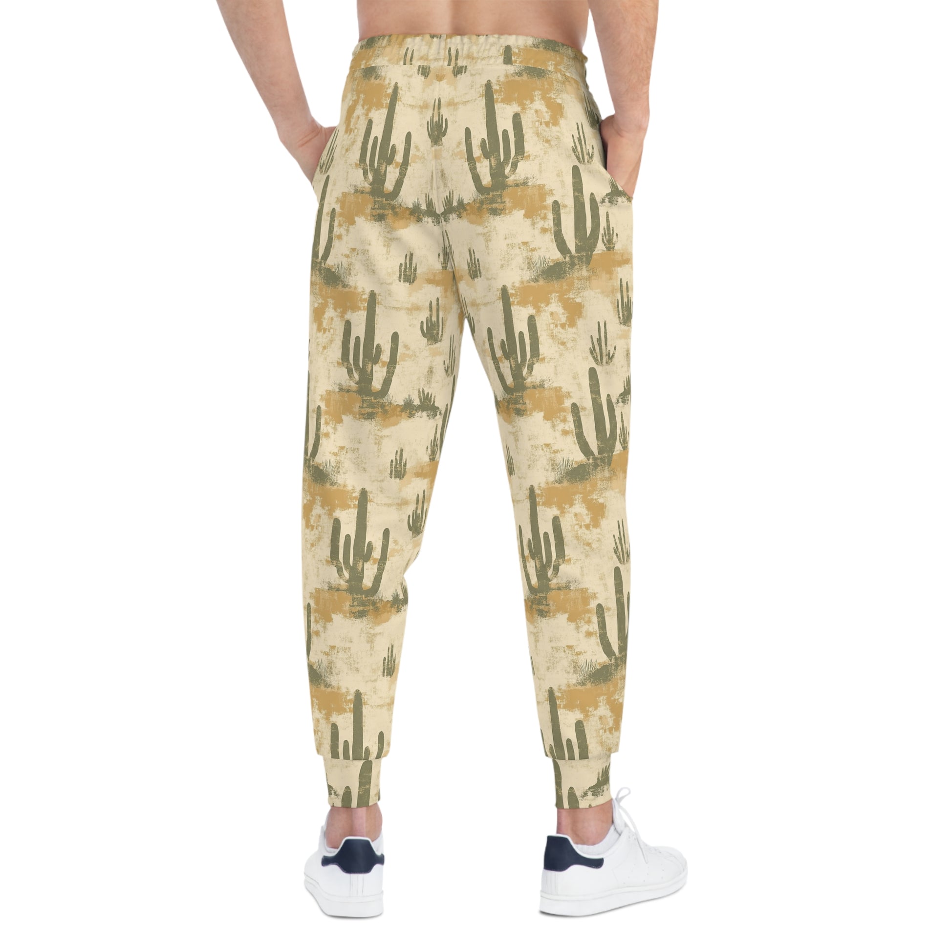 Western Style Joggers with Cactus in the Desert Man Back