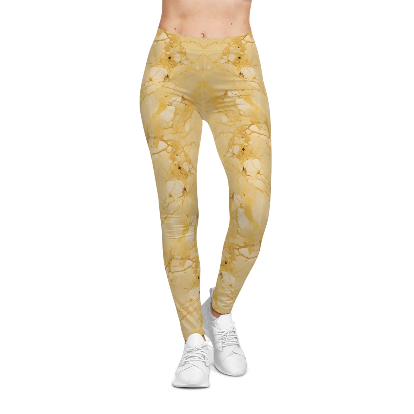 Golden Marble Leggings Front