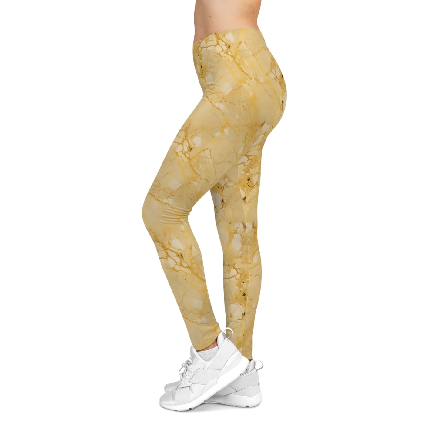 Golden Marble Leggings Left