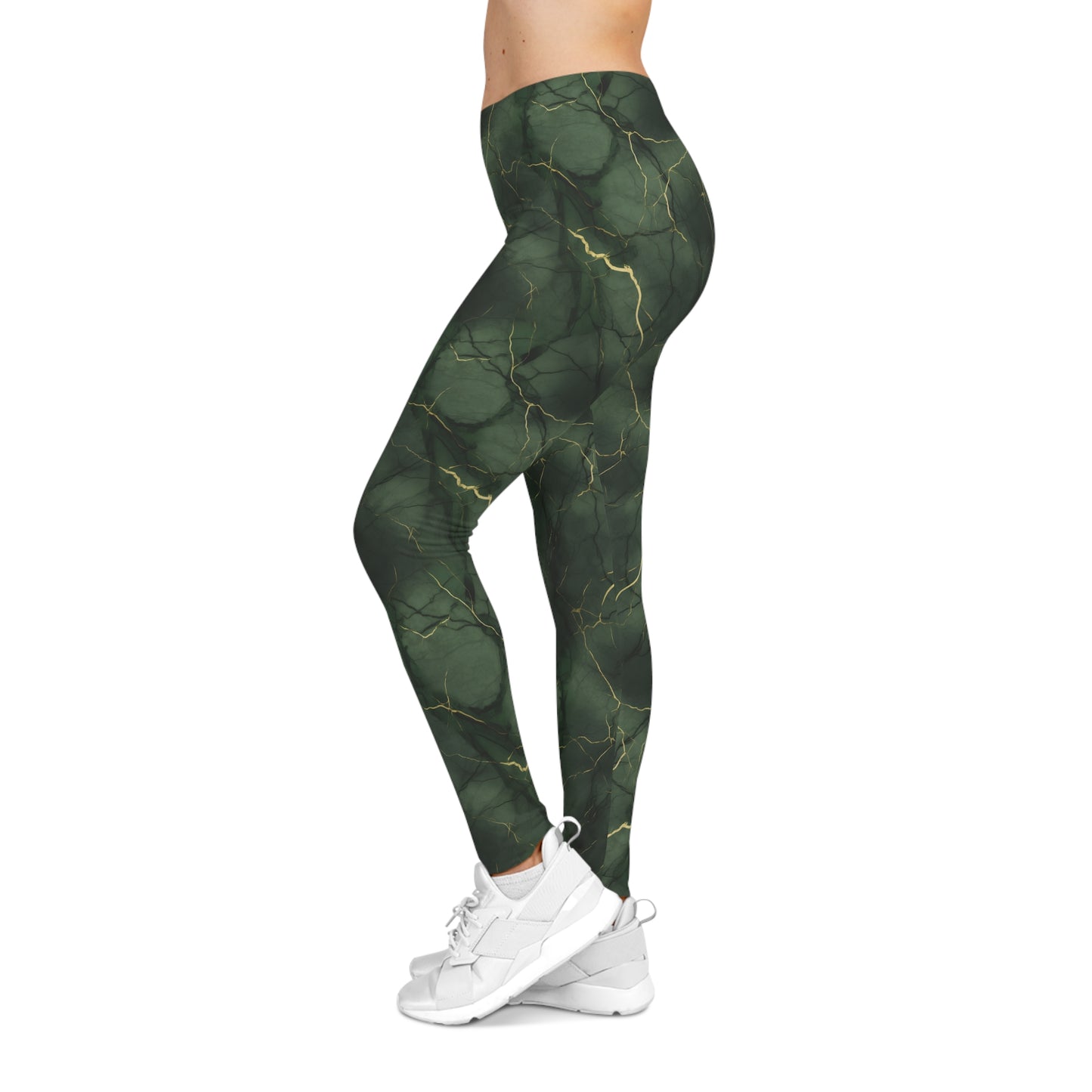 Emerald Marble Leggings Left