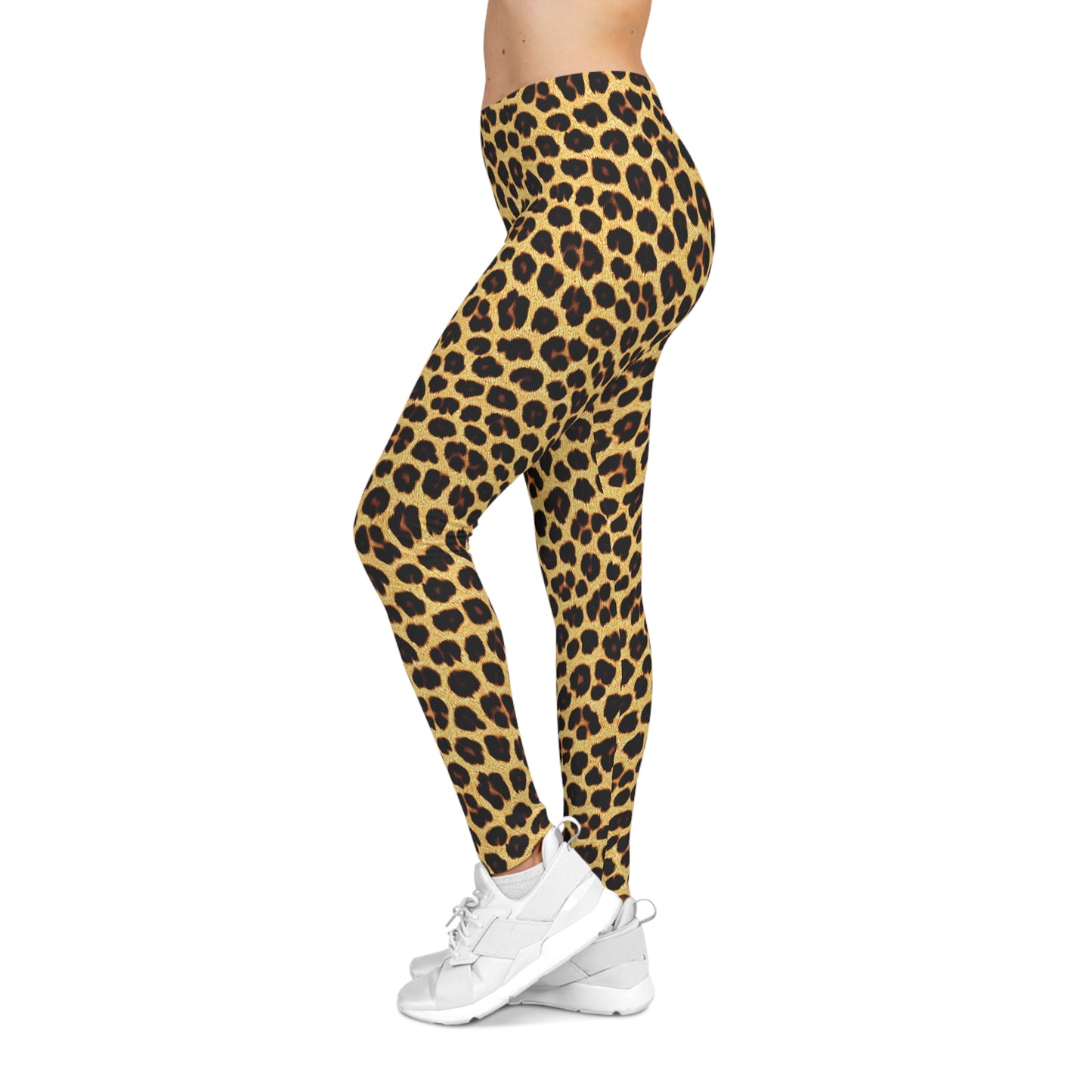 Leggings with Bold Leopard Skin Pattern Left