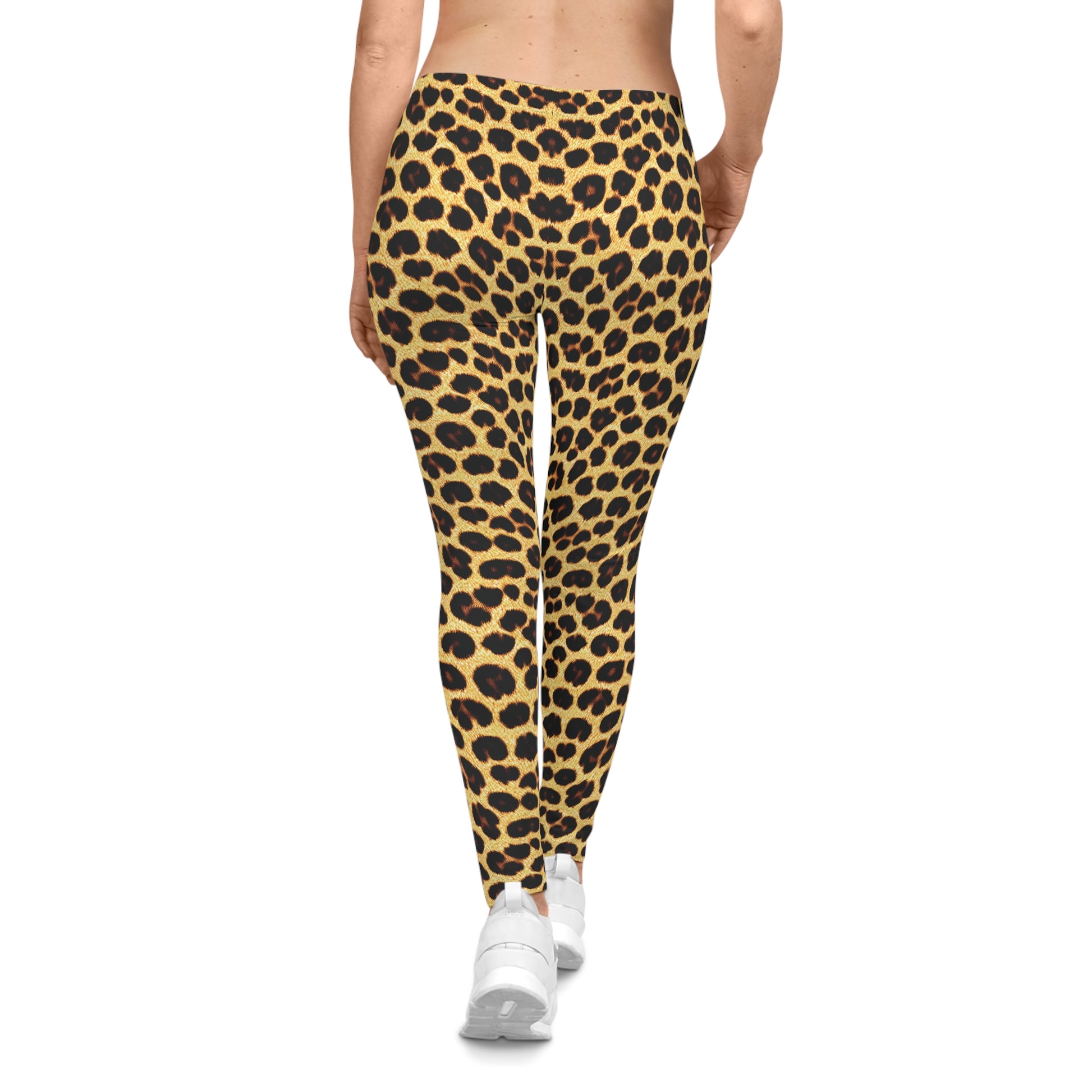 Leggings with Bold Leopard Skin Pattern Back